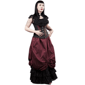 Alexandra Burgundy Taffeta Victorian Skirt