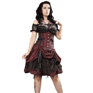 Dita Burgundy Taffeta Skirt
