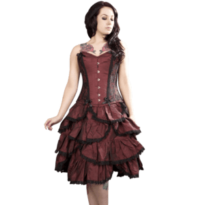 Sophia Burgundy Taffeta Skirt