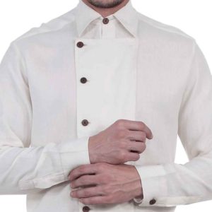 Off-White Side-Button Steampunk Shirt