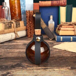 Round Glass Bottle with Holder