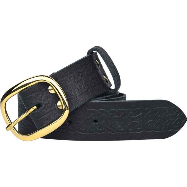 Embossed Celtic Buckle Belt