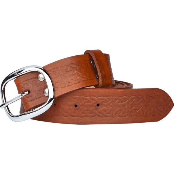 Embossed Celtic Buckle Belt