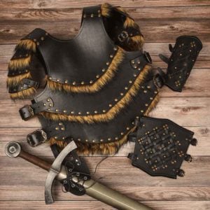 Savage Warrior Leather Armour with Pauldrons