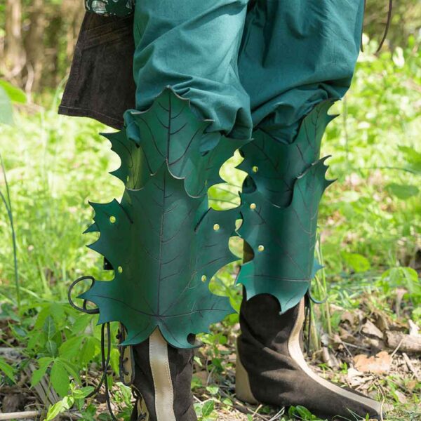 Elven Leaf Leather Greaves
