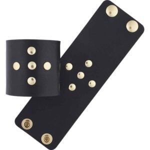 Crusader Cross Leather Wrist Cuffs