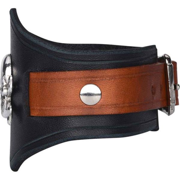 Jolly Roger Leather Wrist Cuffs