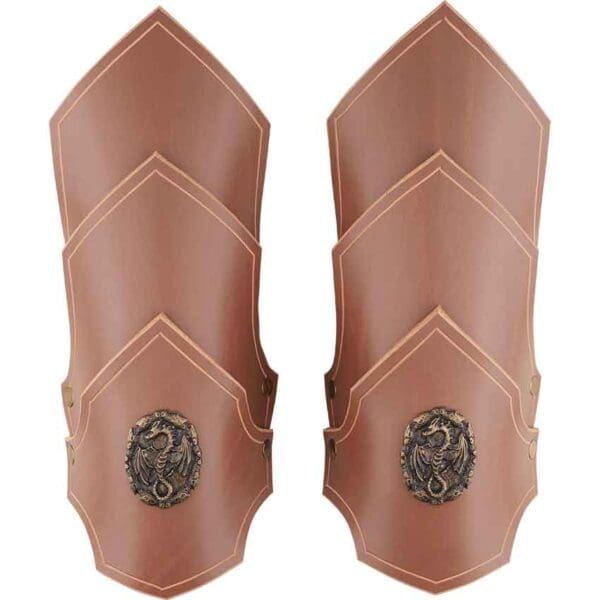Dueling Dragons Leather Bracers