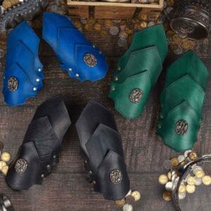 Dueling Dragons Leather Bracers