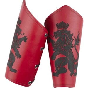 Rampant Lion Leather Bracers