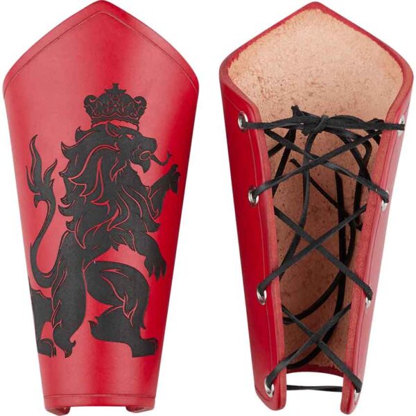 Rampant Lion Leather Bracers