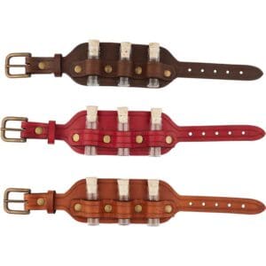 Three Bottle Leather Cuff