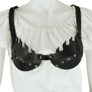 Flamed Leather Bra