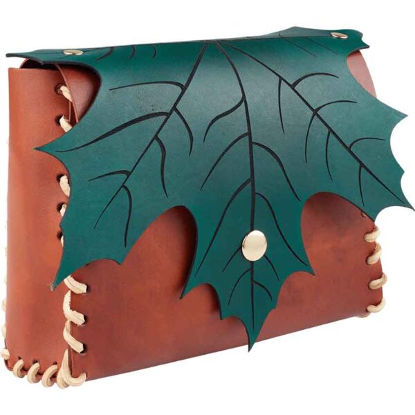 Elven Leaf Leather Pouch