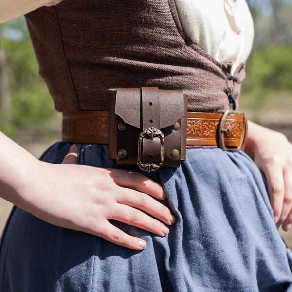 Small Gothic Leather Belt Pouch