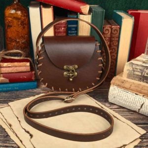 Leather Pouch with Shoulder Strap