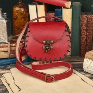 Leather Pouch with Shoulder Strap