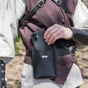 Leather Phone Holder with Clasp