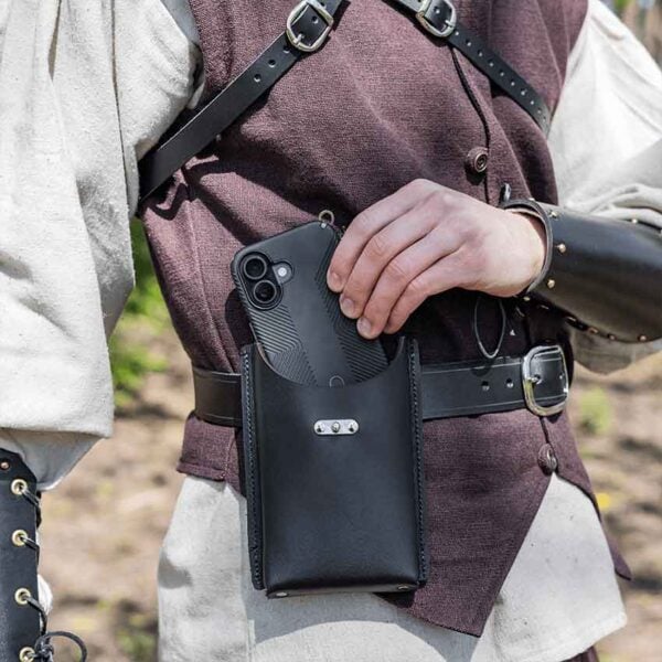 Leather Phone Holder with Clasp