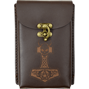 Viking Leather Phone Holder with Clasp