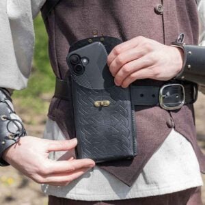 Celtic Leather Phone Holder with Clasp