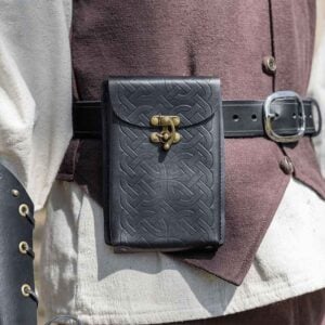 Celtic Leather Phone Holder with Clasp