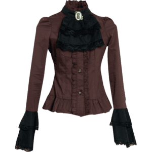 Steampunk Brown and Black Cravat Blouse