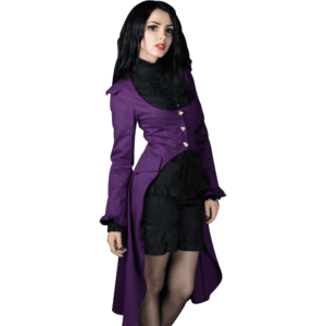 Gothic Long Purple Buttoned Coat