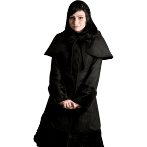 Gothic Black Thick Winter Wool Coat