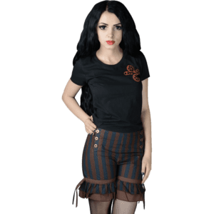Steampunk Striped Bloomer Shorts