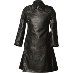 Gothic Faux Leather Officer Coat