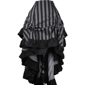 Striped Grey Layered Bustle Skirt