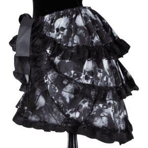 Skull Print Layered Overskirt