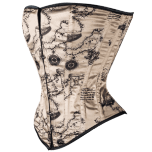 Antique Map Overbust Corset