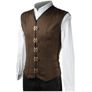 Brown Cotton Clasp Shaper Vest