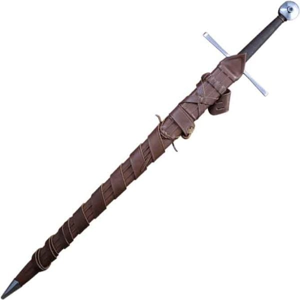 Two Handed Templar Sword With Scabbard and Belt