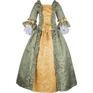 Green and Gold Baroque Renaissance Gown