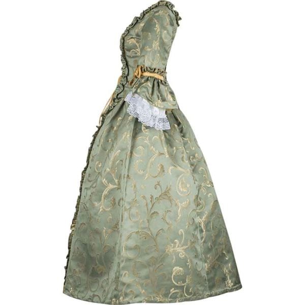 Green and Gold Baroque Renaissance Gown