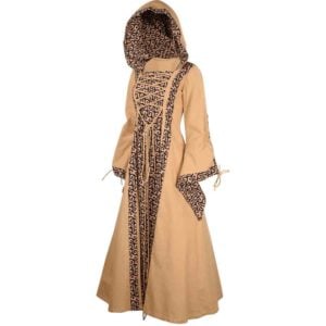 Brown Medieval Maiden Hooded Dress