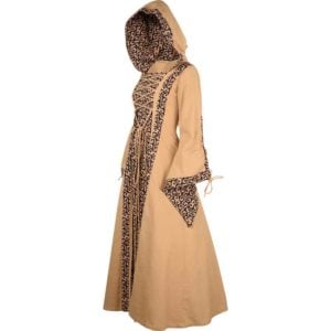 Brown Medieval Maiden Hooded Dress