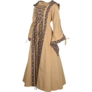 Brown Medieval Maiden Hooded Dress