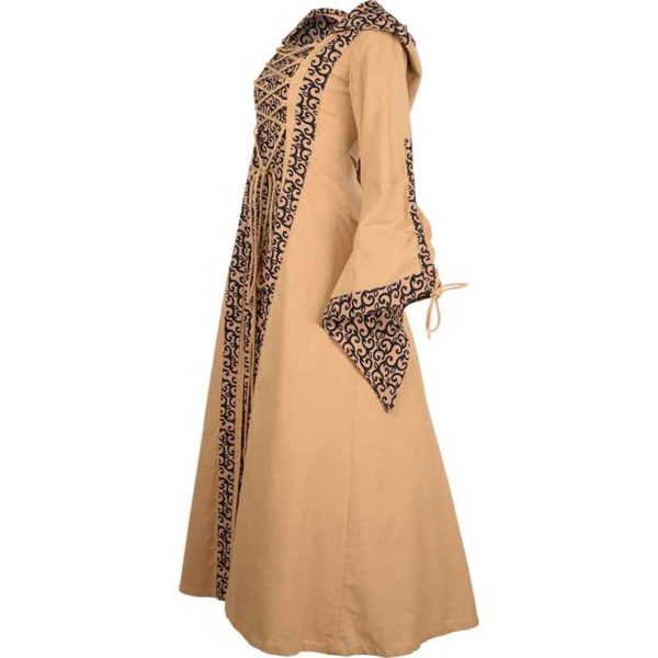 Brown Medieval Maiden Hooded Dress