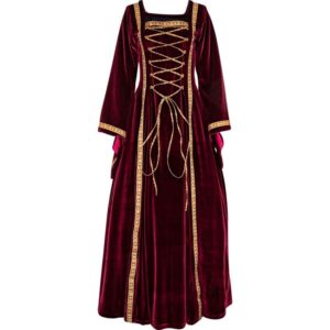 Ladies Medieval Dress with Shoulder Cape