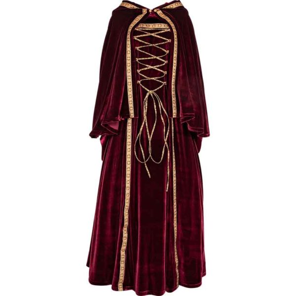 Ladies Medieval Dress with Shoulder Cape