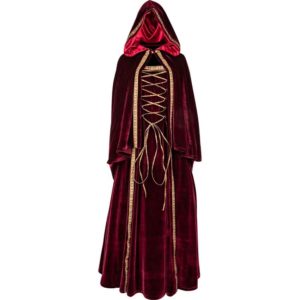 Ladies Medieval Dress with Shoulder Cape