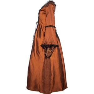 Brown Embroidered Medieval Dress