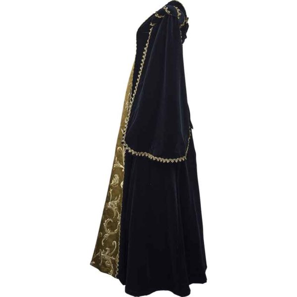 Courtly Renaissance Dress - Black and Gold