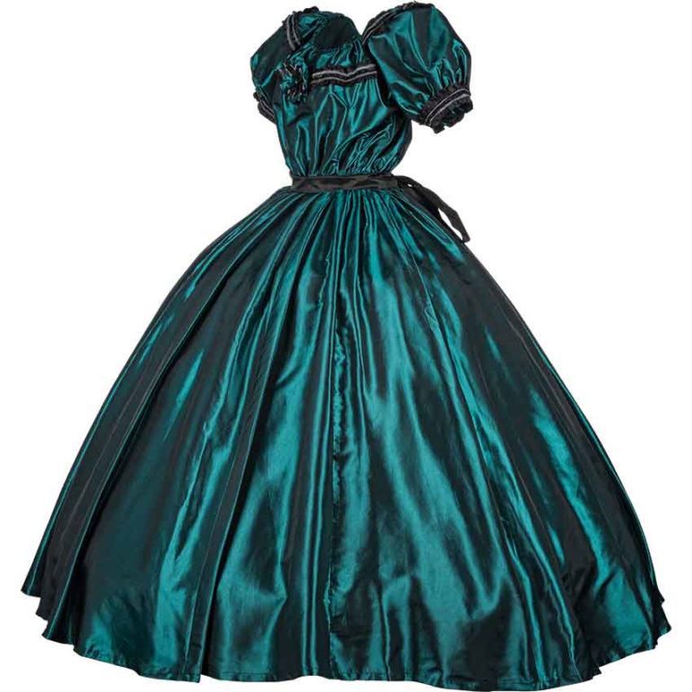 Blue-Green Civil War Dress - MCI-218 - Medieval Collectibles