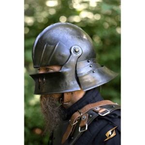 Gothic Sallet Helmet – Dark Metal Finish
