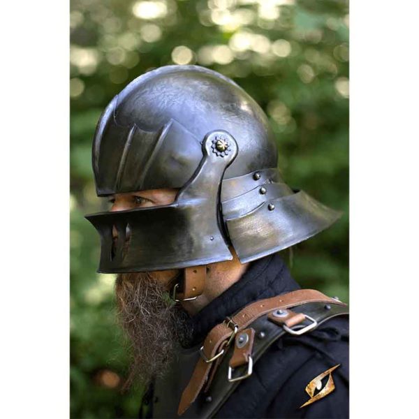 Gothic Sallet Helmet – Dark Metal Finish